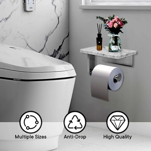 Sturdy Natural Marble Toiletpaper Holder with Storage