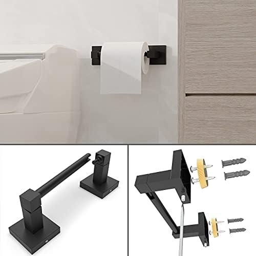 Double Posting Matte Black Toilet Paper Holder