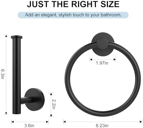 SetSail 304 Stainless Steel Bathroom Accessories Set Matte Black