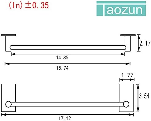 Taozun 16-Inch Self-Adhesive Towel Bar Stainless Steel