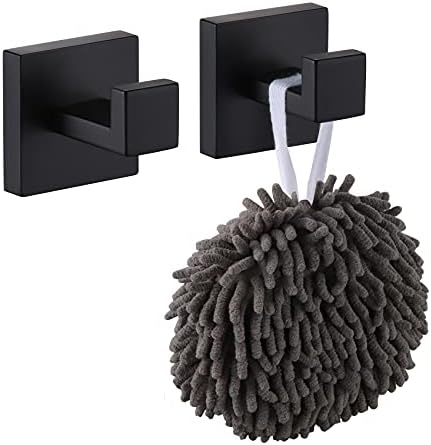 Sturdy Matte Black Robe Hook for Bathroom More