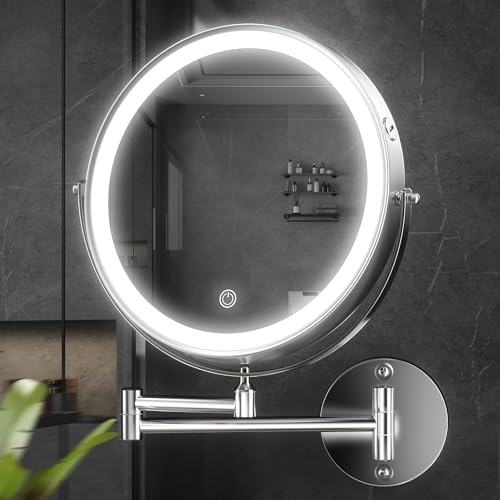 10-Inch Wall-Mounted Makeup Mirror with Dual Lighting