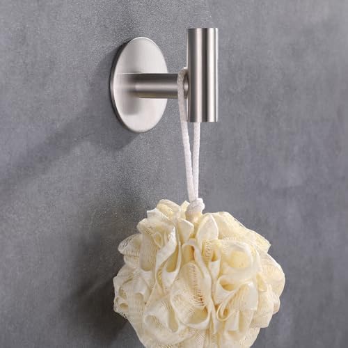 Zuvky Self Adhesive 304 Stainless Steel Waterproof Towel Hook 2-Pack Silver