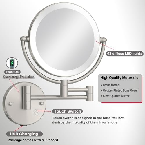 Luxury 8-inch Wall-Mounted Makeup Mirror