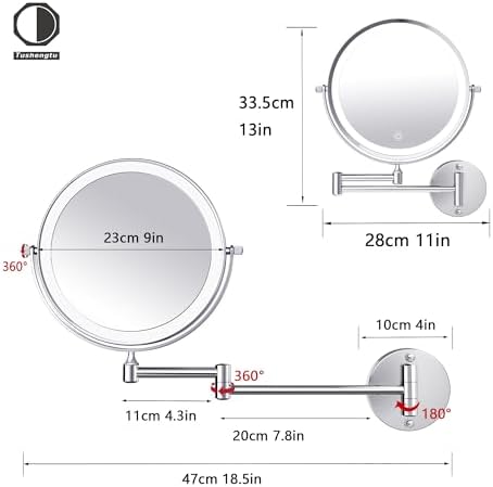 9 Wall-Mounted Makeup Vanity Mirror with Light