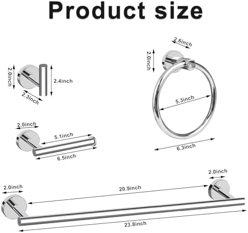 Sturdy Chrome Bathroom Accessory Set