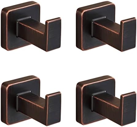 4-Piece Oil-Rubbed Bronze Bathroom Towel Hooks