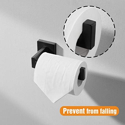 HITSLAM Matte Black Stainless Steel Toiletpaper Holder with Send-In Bolt