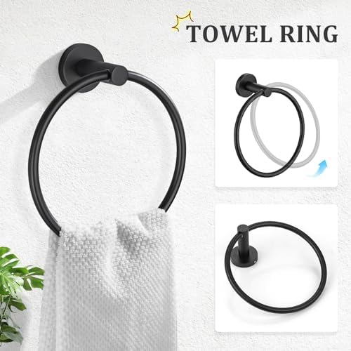 TURS Matte Black Bathroom Towel Bar Set