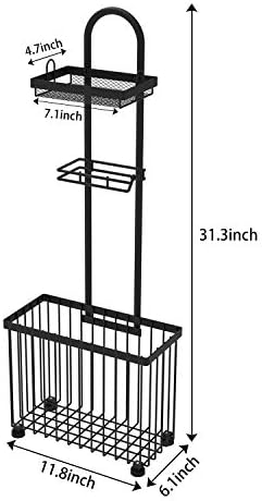 X-cosrack Freestanding Toilet Paper Holder Portable Bathroom Organizer Easy to Install