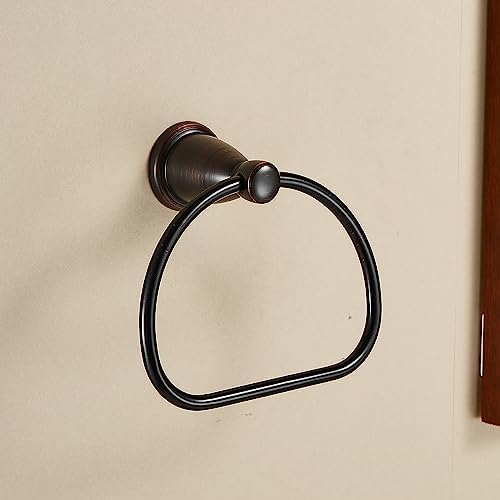 Compact Rust-Proof Bronze Towel Ring Durable Stylish Bathroom Kitchen Towel Holder