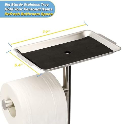 Sturdy Stainless Steel ToileT Paper Holder with Shelf for Bathroom