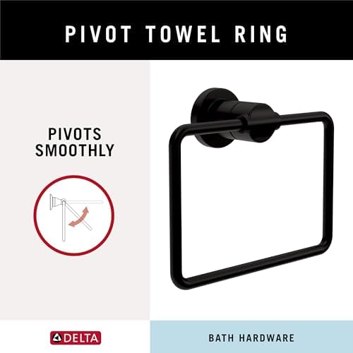 Delta Nicoli 1-Pack Towel Ring Matte Black Bathroom Accessory
