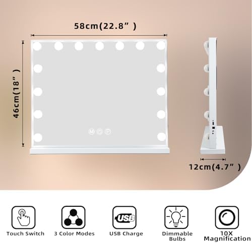 Adjustable Vanity Mirror with 3 Lights Modes