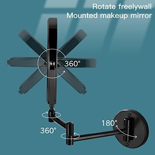 Wall-Mounted Swivel Makeup Mirror with Adjustable Arm