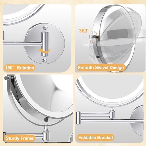 9 Wall-Mounted Makeup Vanity Mirror with Light
