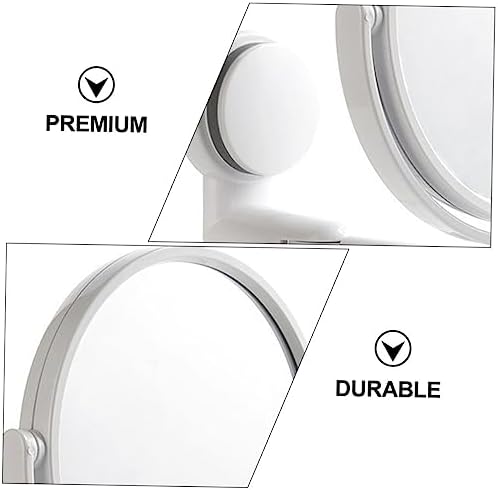 FOYTOKI Compact Wall-Mounted Makeup Mirror with Suction Cup ABS White