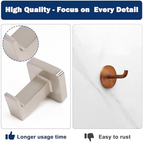 NearMoon Bath Towel Hook Stainless Steel 3 Pack