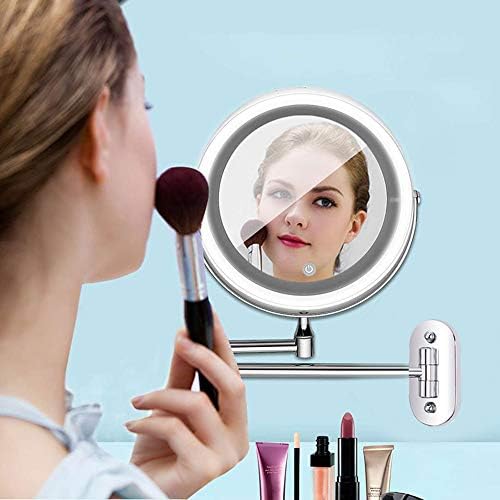 Zadiko 8-Inch Double-Sided Makeup Mirror with Lights and Rotation