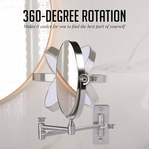 7-Inch Double-Sided Magnifying Vanity Mirror with 1X10X Magnification