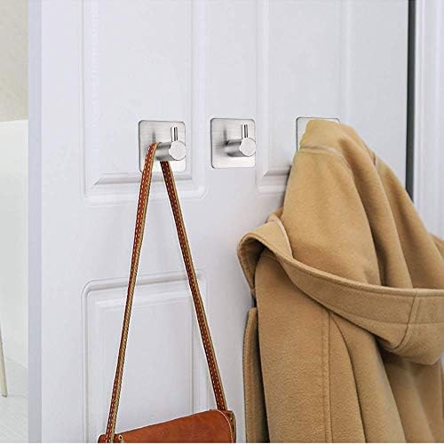 FOTYRIG 4-Piece Stainless Steel Towel Robe Hook No-Drill Wall Mount