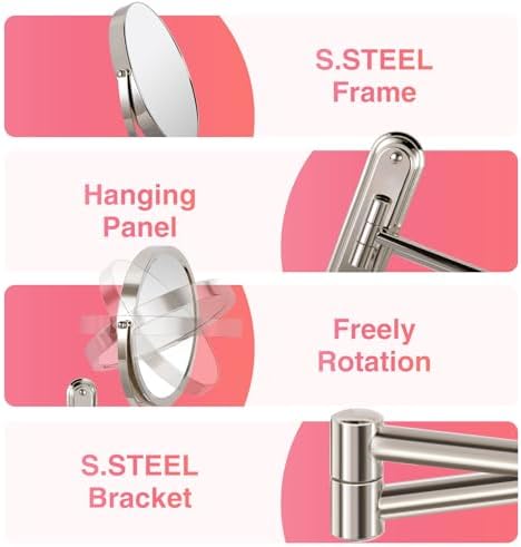 VORREMIRR Double Sided Wall Makeup Mirror 15X Magnification