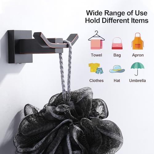 Modern Double Towel Hook Heavy Duty Stainless Steel for Coats Bathrooms