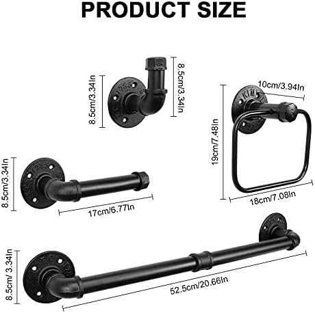 Jeasor Industrial Pipe Bathroom Towel Ring Kit