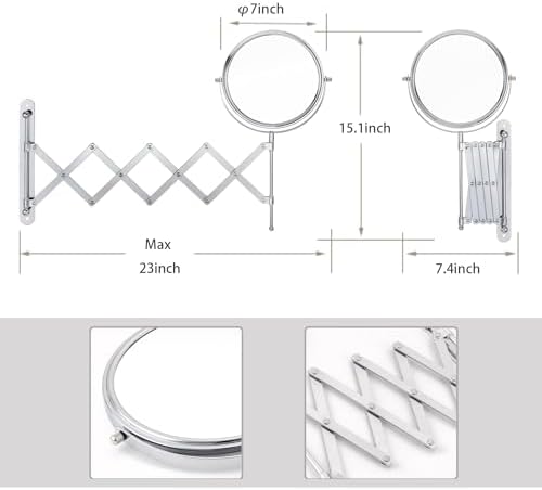 WELL W LINK 7 Inch Wall Mounted Makeup Mirror