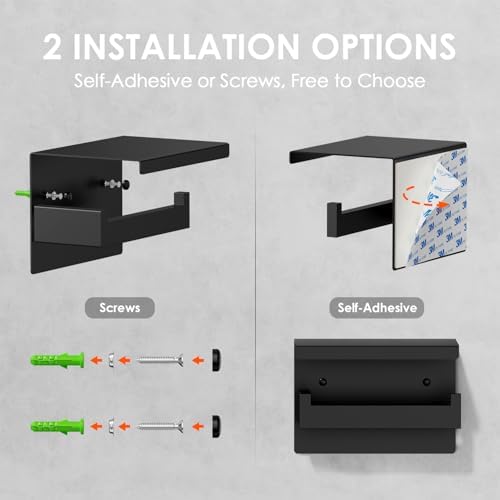 High-Quality Stainless Steel Toilet Roll Holder Matte Black