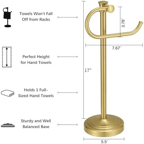 BESy 17-Inch Brushed Gold Towel Bar