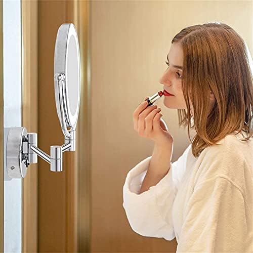 Double-Sided LED Makeup Mirror with Extendable 10X Magnification