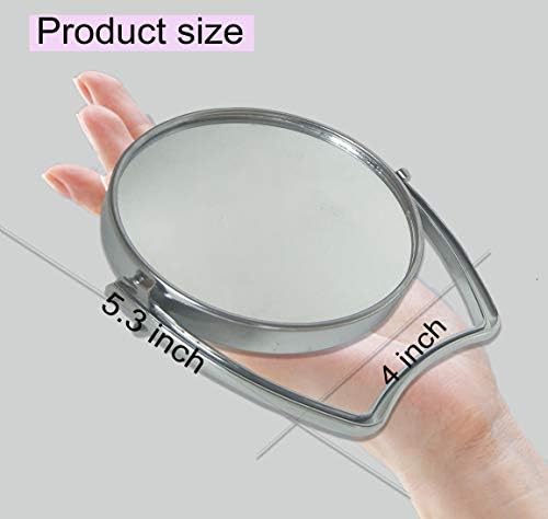 Portable Two-Sided Round Makeup Mirror with Magnification