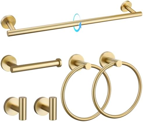 TQKAG Brushed Gold 6-Piece Bathroom Hardware Set