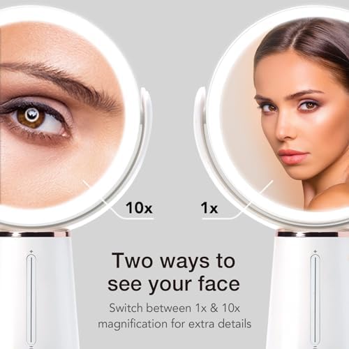 Fancii LED Lighted Magnifying Makeup Mirror with 1x10x Rechargeable Adjustable Brightness