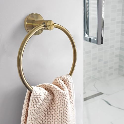 BATHSIR Gold Towel Holder Brass Towel Ring