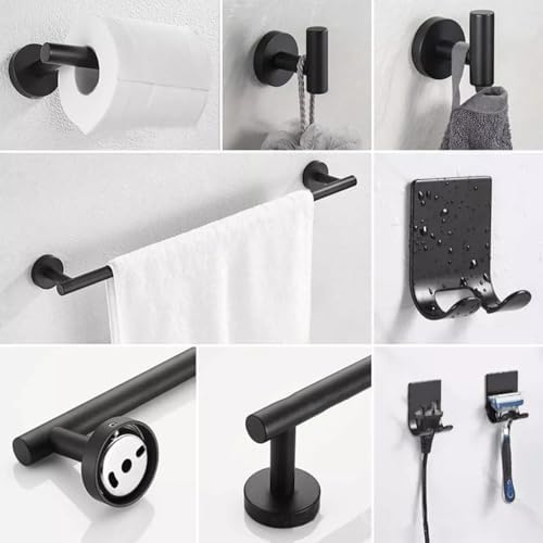 304 Stainless Steel Hand Towel Holder 9Pcs Modern Bathroom Towel Bar Set