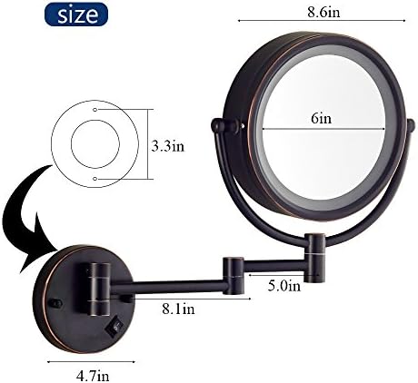 Gecious Double-Sided Makeup Mirror with LED Light