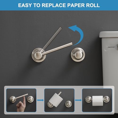 RUMOSE 2-Piece Toilet Paper Towel Holder Set Brushed Nickel Rust-Resistant