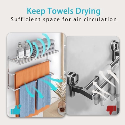 VOTZAAQ 24 Inch 3-Tier Towel Rack Wall Mounted