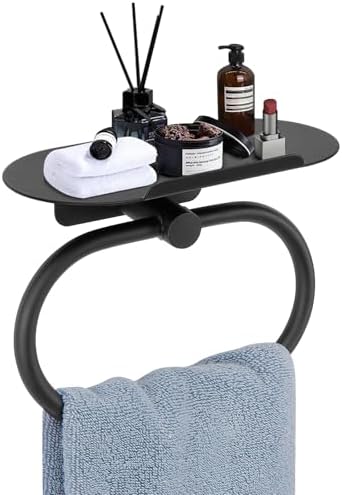 Siyzda Hand Towel Ring with Shelf