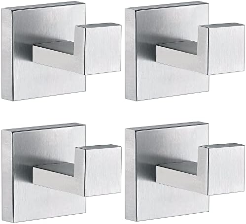 Sturdy Heavy-Duty Bathroom Towel Coat Hook Brushed Nickel Finish 4-Pack