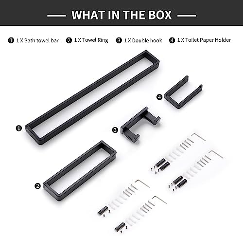 YACVCL 4-Piece Matte Black Bathroom Accessories Set