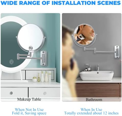 Chrome 8 Double Sided Makeup Mirror with 10X Magnification
