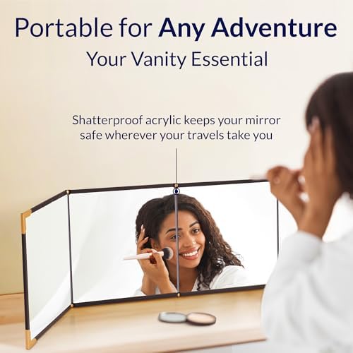 Lightweight Travel Makeup Mirror with 3-in-1 Function - Compact and Durable