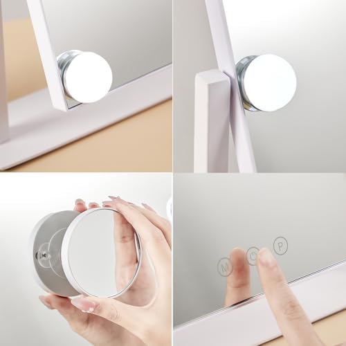 HIEEY 360 Rotating Vanity Mirror with 5X Magnification