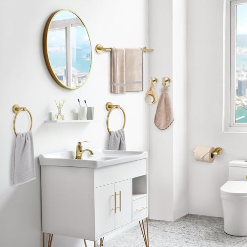 TQKAG Brushed Gold 6-Piece Bathroom Hardware Set