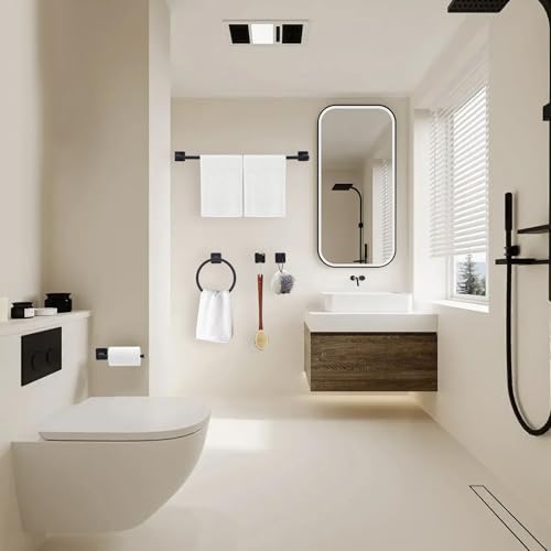 5-Piece Black Bathroom Hardware Set