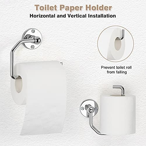 BKOH ETELI 3-Piece Bathroom Towel Ring and Toilet Paper Holder Set Silver