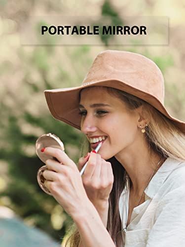 Getinbulk Compact Rose Gold Double-Sided Makeup Mirror 2X Magnifying